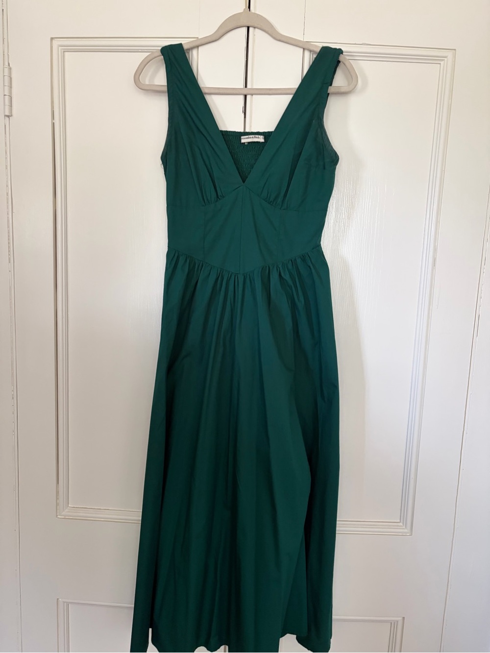 Abercrombie & Fitch Teal/Green V-Neck Midi Dress